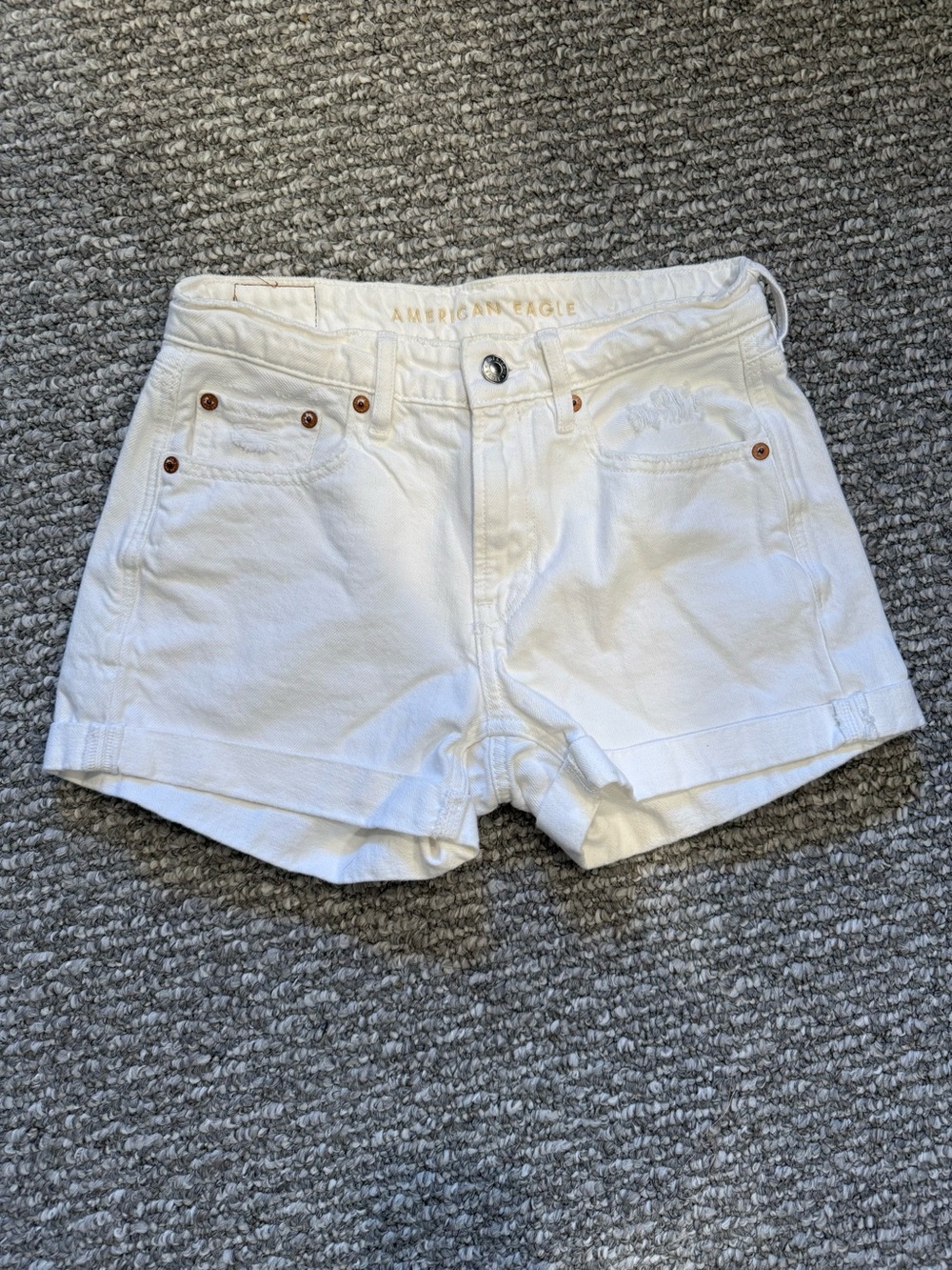 American Eagle Outfitters white cuffed denim shorts